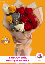Yapay Gül Peluş Ayıcık